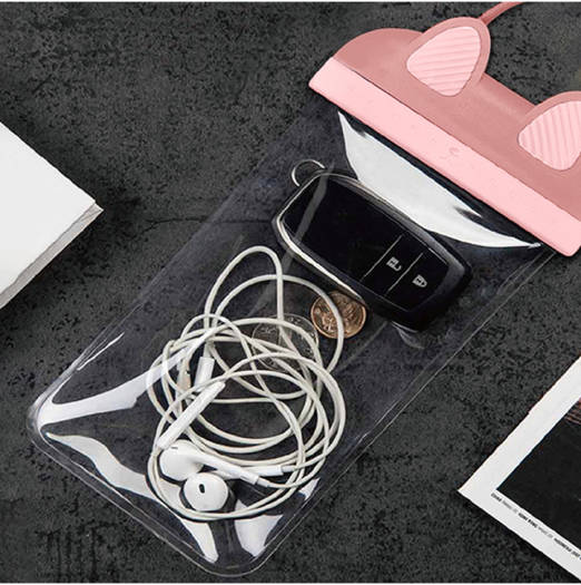 Wiwu Kitty WaterProof BagProtection For Smartphones Electronics - Pink Wiwu Kitty WaterProof BagProtection For Smartphones Electronics - Pink